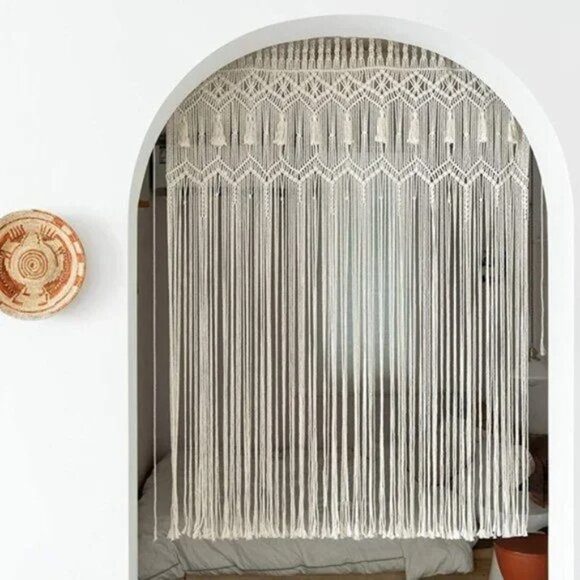 Urban Outfitters Handmade Boho Large Woven Macrame Wall Hanging Curtain - Picture 4 of 7